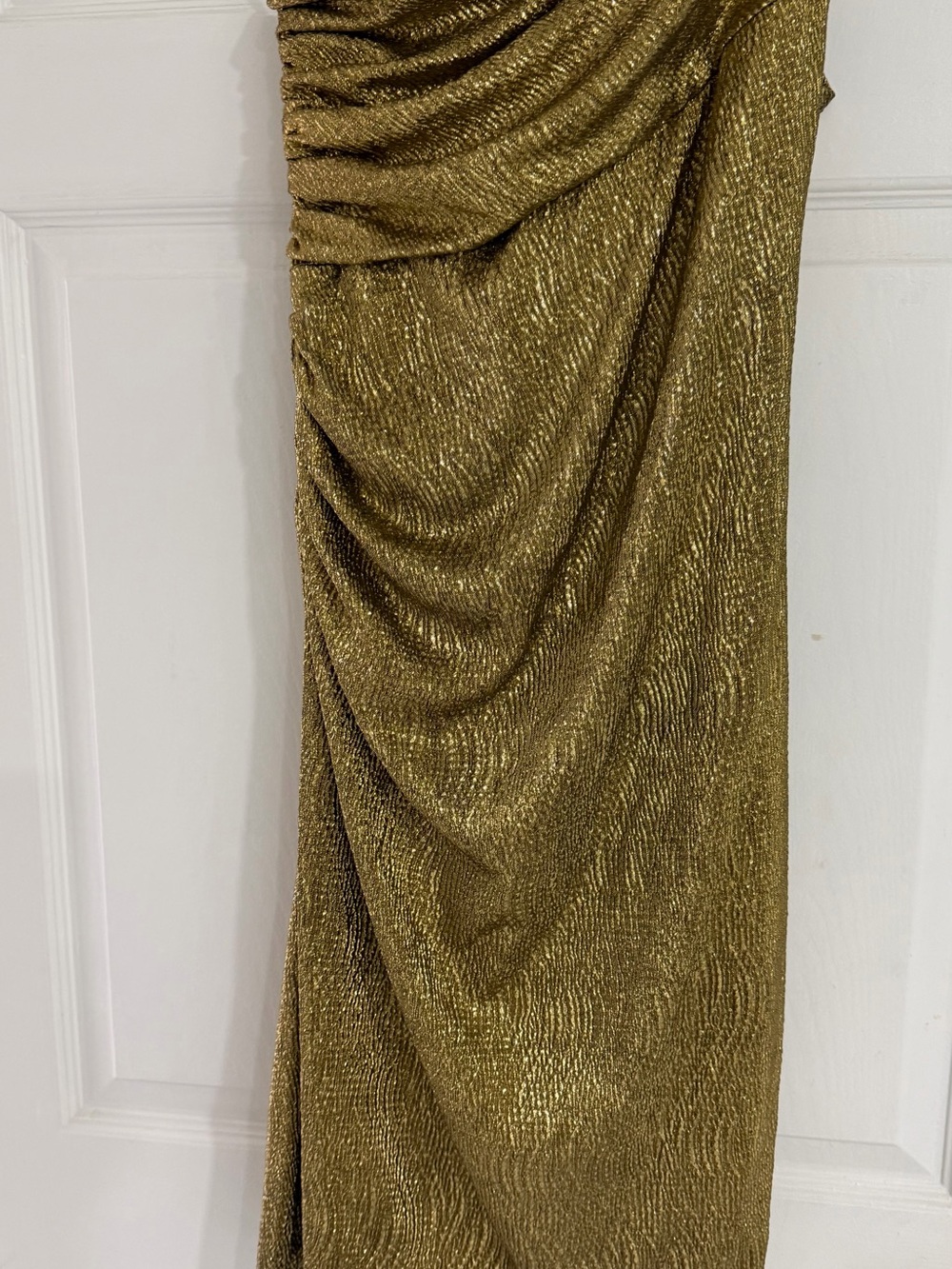 Betsy & Adam Gold Metallic Drape Top